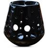 ZEN ARÔME Zen'Arôme - Bruciatore per profumi, diffusore di oli e profumi, portacandele per aromaterapia in ceramica con proiezione di luce, altezza 9 cm, colore nero