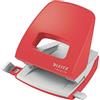 Leitz NeXXt Recycle Perforatore in Acciaio e Plastica Riciclata, Riciclabile al 100%, Perfora fino a 30 Fogli ed è dotato di una Barra di Guida con Contrassegni di Formato, 50030025 - Rosso