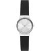 Skagen Orologio Freja Lille da donna, Movimento al quarzo a due lancette con cinturino in acciaio inossidabile o in pelle, 26 mm, Nero e bianco