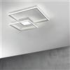 Ondaluce Plafoniera DOWEL 55x7 cm in metallo verniciato Silver