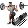 Romon Cuscino Bilanciere Squat, Barbell Squat Pad con 2 Cinghie di Sicurezza, Protezione Spalle Collo per Sollevamento Pesi Hip Thrust, nero