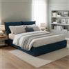 Talamo Italia - Letto matrimoniale Gabriella, Letto contenitore con rivestimento in tessuto, 100% Made in Italy, Apertura frontale, adatto per materasso Cm 160x200, Blu