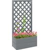 Outsunny Fioriera con Grigliato Posteriore e Fessura di Drenaggio, in Legno Composito, 65x33.5x135 cm, Grigia|Aosom