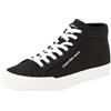 Calvin Klein Jeans Sneakers Vulcanizzate Uomo Skater Mid Laceup Scarpe, Nero (Black/Bright White), 45