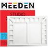 MEEDEN Artist Studio Tavolozza per Pittura ad Acquerello in Porcellana, 33 x 25.5 cm Vassoio per Pittura in Ceramica di Miscelazione per Pittura a Guazzo ad Acquerello, 17 Pozzetti
