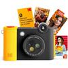 KODAK Smile+ Fotocamera istantanea digitale 2-in-1 e stampante fotografica Bluetooth - 10MP, obiettivo rotante, foto adesive Zink 2x3", stampa da app divertente su dispositivi smart - Nero