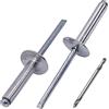 SKIR'CO (30 pezzi) Rivetti ciechi in alluminio con flangia grande 5,0 x 30 mm, mandrino in acciaio, punta da trapano inclusa
