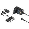 MaxTrack Alimentatore switching stabilizzato con 7 livelli di tensione, 600 mA, USB A, USB C, cavo da 1,8 m, alimentatore universale, spina DC, alimentatore con spina adattatore, con regolatore di
