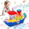 SWTOIPIG Giocattoli per Bambini Giocattolo per Nave Trasparente con Luce e Musica, Giocattolo per Ingranaggi Meccanici Elettrici per Ragazzi Ragazze Regali per Bambini per