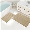 Homaxy Set di tappeti da bagno in microfibra, set di tappeti da bagno antiscivolo lavabili e assorbenti d'acqua dolce da 2 pezzi - 40x60 cm + 50x76 cm, Beige