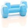 LUXTRI Set di manubri 2x 2kg blu con impugnature antiscivolo per allenamento con pesi fitness