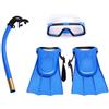 Molinter Set da snorkeling per bambini, maschera subacquea con boccaglio, pinne in silicone, per ragazzi e ragazze, attrezzatura da snorkeling (blu, pinne: 25-30)