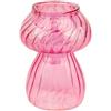 Talking Tables - Portacandele in vetro a forma di fungo rosa, elegante decorazione natalizia da tavola, regalo di Natale per lei o per lui, per riempire la calza della Befana, Babbo Natale segreto,