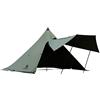 OneTigris NORTHGAZE Tipi - Tenda da campeggio per 2-4 persone, con Stove Jack, tenda invernale, antivento e ignifuga, piramidi, verde (cotone tetoron)