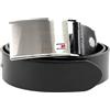 Tommy Hilfiger Cintura Uomo TH Plaque Belt 3.5 Adj Cintura in Pelle, Nero (Black), 110