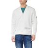 Tommy Hilfiger Cardigan Giacca in Maglia Uomo Badged Graphic Cardigan con Bottoni, Bianco (White), L