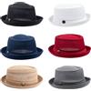 HunterBee 6 Pcs Delle Donne Della Maglia Della Torta Di Maiale Cappello Della Spiaggia Di Estate Del Partito Del Tè Della Cappello All'ingrosso Fedora, White+Black+Red+Blue+Grey+Khaki, L