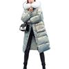 ORANDESIGNE Cappotti da Donna Lunga Giacche Piumino Cappotto Trapuntato Giacca con Cappuccio Imbottito Collo di Pelliccia Invernali Caldo Giacca Lucido Outwear A Verde M