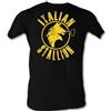 Skeletor Rocky T-Shirt Distressed Yellow Italian Stallion Black Tee, Nero , M