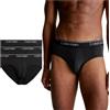 Calvin Klein Hip Brief 3pk 000nb2568a Slip a vita bassa, Uomo, Nero (Black), M