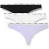 Calvin Klein Perizomi Donna Confezione da 3 (Ff) Tanga, Multicolore (Black/White/Pastel Lilac), XL