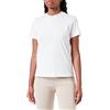 Calvin Klein Jeans T-shirt Donna Maniche Corte Embroidered Neckline Scollo Rotondo, Bianco (Ivory / Plaza Taupe), 3XL