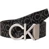 Calvin Klein Tommy Hilfiger Uomo Cintura Ck Rev.Adj. New Mono Belt 3.5 cm Cintura in Pelle Sintetica, Nero (Black Monogram), 90 cm