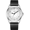 Svalbard Nautico GA27 Swiss Quarzo Acciaio Nero Bianco Pelle Nero Orologio Uomo