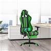 YUENFONG Sedia da gaming da ufficio, ergonomica, con supporto lombare con poggiapiedi e poggiatesta, regolabile in altezza, portata circa 150 kg, colore: verde