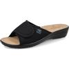 Fly Flot Bevilacqua, Ciabatte Donna in Rete Elastica, Aperte con Strappo Unico Regolabile, Sottopiede Imbottito in Pelle, Sandali, Nero, 40 EU