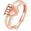 EUDORA Harmony Ball Anello Anti Ansia per Donna in Argento Sterling 925, Anello Anti Ansia Regolabile a Cuore in Oro Rosa per la Mamma, Anello Antistress Spinner Regalo per Donne e Ragazze