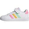 ADIDAS Grand Court 2.0 El K, Sneaker, Ftwr White/Pulse Mint/Beam Pink, 38 EU