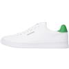 Tommy Hilfiger Court Cupsole Pique Textile Fm0fm04967, Sneaker con suola cupsole Uomo, Bianco White Olympic Green, 43 EU