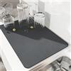 AMOMYDOG Tappetino Scolapiatti, Super Assorbente Tappetini Lavello Cucina, Scolapiatti da Lavello Asciugatura Rapida, Sgocciolatoio per Lavello Antiscivolo per Bancone Cucina 30 x 40cm (Grigio Scuro)