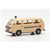 herpa Basic modello di auto VW T3 Bully Croce Rossa Tedesca, in scala 1:87, modello base economico, tedesco, statuetta plastica