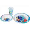 Disney Joy Toy 784450 - Alla Ricerca di Dory Set 3 Pezzi in Plastica per Microonde: Piatto Piano, Fondo e Bicchiere