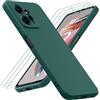 IMHAN Cover per Xiaomi Redmi Note 12 4G, con 3 Pezzi Pellicola Protettiva in Vetro Temperato, Anti-Impronte Custodia con Paraurti in Silicone Liquida Morbido Case, Verde