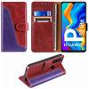 FMPCUON Custodia Compatibile per Huawei P30 Lite Cover a Libretto in Pelle di qualità Premium Portafoglio Flip Caso [Slot][Supporto Stand] [Chiusura Magnetica],Porpora/Rosso