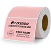 YIKIADA Etichetta termica rosa vinile 50 x 76 mm rotolo rettangolare autoadesivo indirizzo adesivo impermeabile per nome codice a barre QR code fai da te 500 pezzi