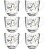 LEONARDO HOME Leonardo 022902 - Set di 6 tazze BAMBINI con unicorno, 280 ml, vetro trasparente