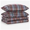 Tribeca Living Brentwood - Set di lenzuola in flanella per letto king size, super morbide, 100% cotone, tasche extra profonde, marrone