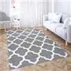 Comart, Tappeto Shedir Arredo, a Pelo Corto, Morbido, per Salotto, Camera da Letto, Design Moderno e Elegante, Arredamento Classico e Contemporaneo, Stampato, Grigio con Decoro Bianco 180x230 cm