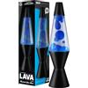 LAVA® - Lampada Lava 2313, cera blu, liquido trasparente, base e cappuccio neri, lampada di movimento originale di marca LAVA® da 14,5 pollici