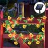 Fohil Catena Luminosa Solare, 4M 40 LED Luci Solari Esterno Girasole Artificiale Luci a Stringa di Edera Artificiale 8 Modalità Luce Solare Impermeabile Luci Esterno Decorazioni Giardino Balcone, Recinzione