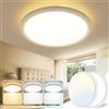 slochi [2 Pezzi] Plafoniera LED Soffitto, Lampada da Soffitto LED 3000K/4000K/6500K Sottile 18W 1800LM Plafoniera Bagno IP44 Impermeabile per Cucina, Camera da Letto, Soggiorno, Balcone, Ø23cm