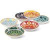 AHX Ciotole Aperitivo Set da 6 - Ciotole Gelato Colorate - Ceramica Ciotoline da Dessert | Antipasti | Snack | Dolce - 14 × 3.5 cm