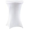 meioro Tovaglie Stretch Spandex Tight Table Cover, Lavabile Rotondo 80cm Protezione Tavolo, Resistente Alle Rughe Tovaglia Estensibile Adatto per Eventi, Matrimoni e Feste (Bianco, 80Dx110A cm)