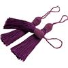 VAPKER - 20 nappine da segnalibro, 15 cm, con testa a forma di ananas, in morbida simil seta, colore: viola scuro, con passante, per chiavi, orecchini, gioielli, progetti fai da te e artigianato