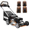 Worx Nitro WG761E - Tagliaerba semovente a batteria - 80V/4Ah - Taglio 51 cm