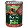 Monge Natural Super Premium Bwild Grain Free Formula All Breeds Gusto Agnello Zucca Zucchine Cibo Umido Cani Adulti Lattina 400g